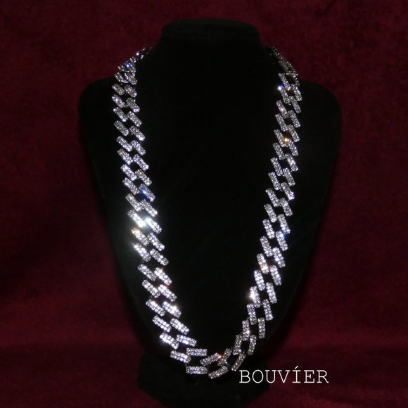 Bouvier Jewelry Other - Solid White Gold Diamond London Cuban Link Chain
